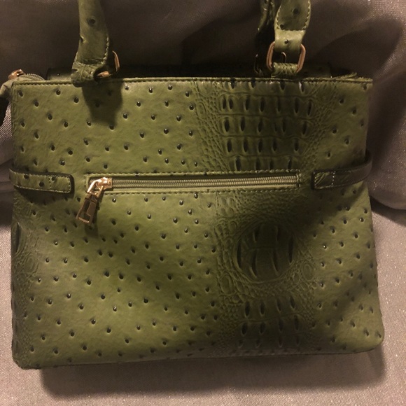 Faux Leather Olive Handbag - Picture 4 of 4